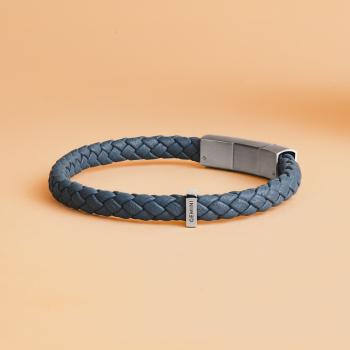 Preview: Hellblaues Armband aus italienischem Nappaleder - Una Light Blue